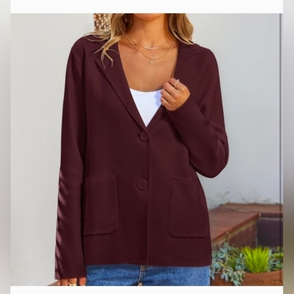 Merokeety Classic & comfy & fashion 2 Button Long Sleeves Cardigan Knit sweater
